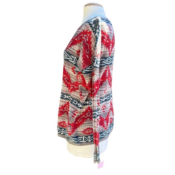 Ralph Lauren Denim & Supply Red‎ Aztec Southwest Sweater Womens Cotton Size M - Picture 4 of 8